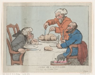 Židé na obědě od Thomas Rowlandson