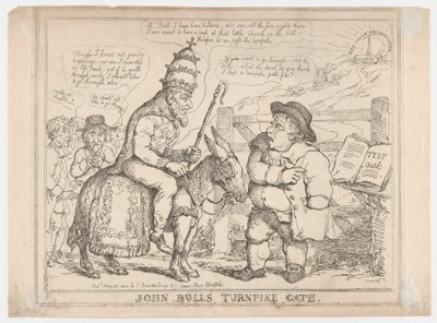 Mýtná brána Johna Bulla od Thomas Rowlandson