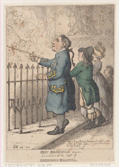 John Rosedale Mariner, vystavovatel v Hall of Greenwich Hospital, 26. dubna 1807, 26. dubna 1807. od Thomas Rowlandson