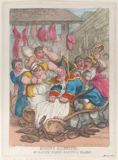 Kicking Up a Breeze or Barrow Women Basting a Beadle, 10. února 1814., 10. února 1814. od Thomas Rowlandson