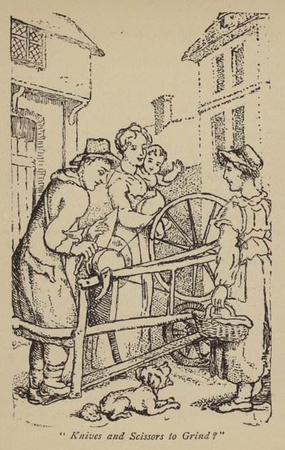 Nože a nůžky na broušení? od Thomas Rowlandson