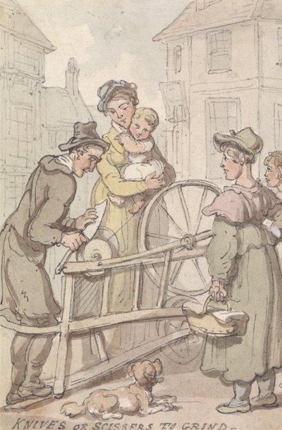 Nože nebo nůžky k broušení od Thomas Rowlandson