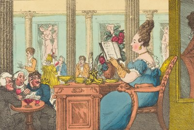 La Belle Limonaudiere v Cafe des Mille Colonnes, Palais Royal, Paříž, 1814. od Thomas Rowlandson