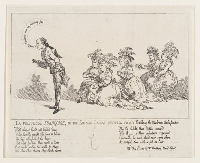 La politesse Françoise aneb The English Ladies Petition to Jeho Excellence the Mushro..., 4. května 1789. od Thomas Rowlandson