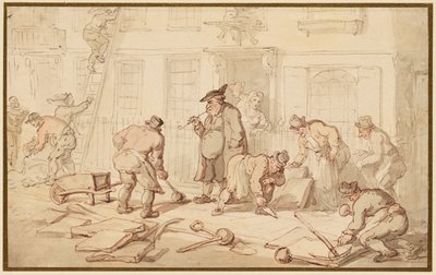 Dělníci dláždící ulici od Thomas Rowlandson