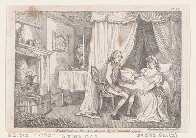 Lady Booby se pokouší svést neposkvrněného Josepha z The Adventures of Joseph Andrew..., 1792. od Thomas Rowlandson