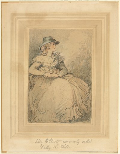 Lady Elliot, běžně nazývaná Dolly The Tall od Thomas Rowlandson