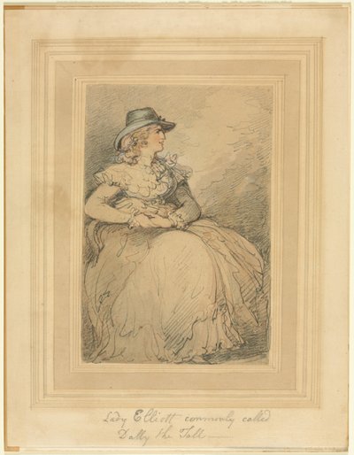Lady Elliot, běžně nazývaná Dolly The Tall, 17751827. od Thomas Rowlandson