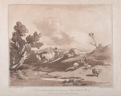 Krajina s postavou pasoucí dobytek a odpočívající pastýř, 21. května 1789, 21. května 1789. od Thomas Rowlandson