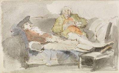 Lenošení na pohovce (akvarel přes pero a inkoust) od Thomas Rowlandson
