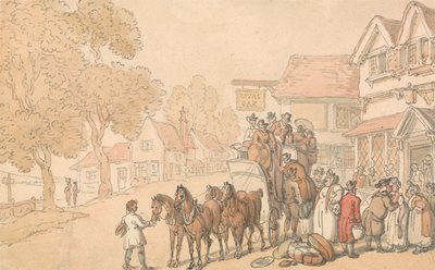 Nakládání dostavníku od Thomas Rowlandson