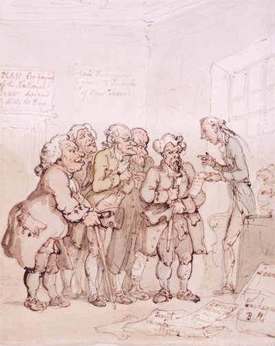 Poskytovatelé půjček, konec 18.-začátek 19. století od Thomas Rowlandson