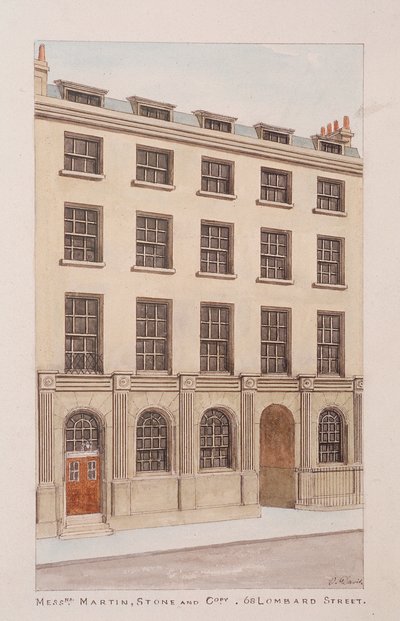 Lombard Street, Londýn, c1850 od Thomas Rowlandson
