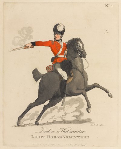 Londýn a Westminster Light Horse Volunteer od Thomas Rowlandson