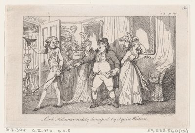 Lord Tellamar Rudely Dismissed by Squire Western, z The History of Tom Jones, a Foundl..., 1792. od Thomas Rowlandson