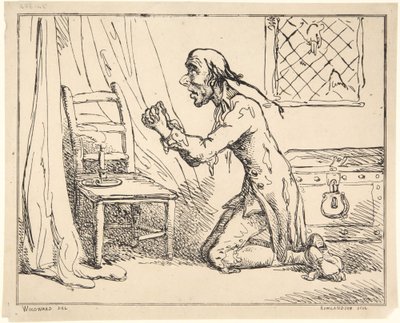 Modlící se muž od Thomas Rowlandson