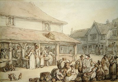 Market Place (pero a inkoust na papíře) od Thomas Rowlandson