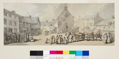 Market Place, Llanrwst, n. 1797 (kynä ja musta muste ja akvarelli paperille) od Thomas Rowlandson