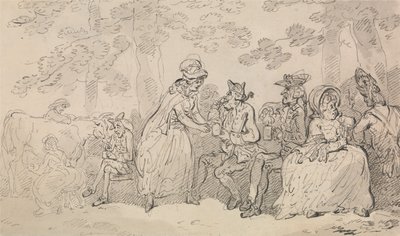 Dojnice a pánové v St. James’s Parku od Thomas Rowlandson
