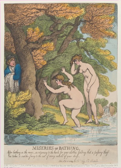 Miseries of Bathing, [1. dubna 1808], znovu vydáno září..., [1. dubna 1808], znovu vydáno 1. září 1814. od Thomas Rowlandson
