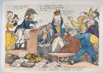 Falešná aukce nebo prodej kostek ukradeného zboží, 25. prosince 1813, 25. prosince 1813. od Thomas Rowlandson