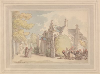 Monks Carousing mimo klášter od Thomas Rowlandson