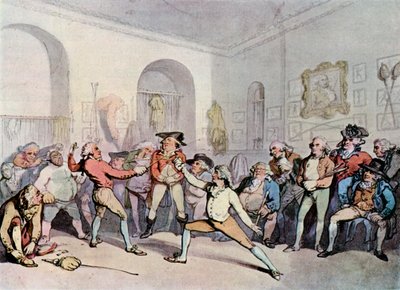 Šermířská akademie pana H Angelose, 1791, 1929 od Thomas Rowlandson