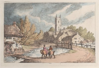 V okolí Helstonu v Cornwallu, z knihy „Views in Cornwall“ od Thomas Rowlandson