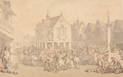 Newbury Market Place, Berkshire od Thomas Rowlandson
