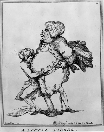 Obesite: A Little Bigger - Kresba Thomase Rowlandsona (1756-1827) od Thomas Rowlandson