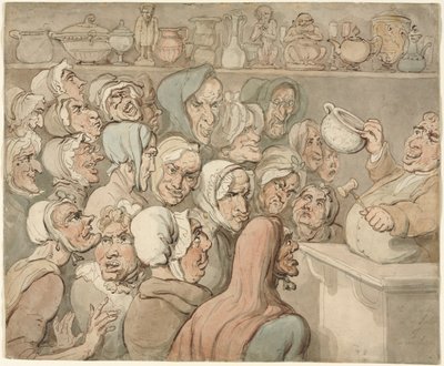 Staré panny v prodeji kuriozit od Thomas Rowlandson