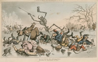 Na křehkém ledu, vířící brusli, se stává nástrojem osudu od Thomas Rowlandson