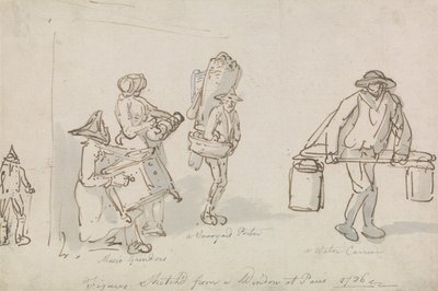 Postavy z pařížských ulic od Thomas Rowlandson