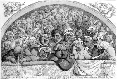 Holubí díra - Konvent [sic] Zahradní vynalézavost, jak se vyrovnat s bohy, 1811 od Thomas Rowlandson