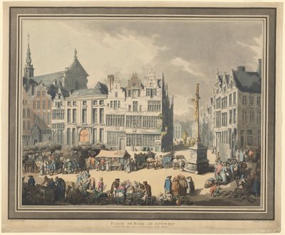 Place de Meir v Antverpách od Thomas Rowlandson