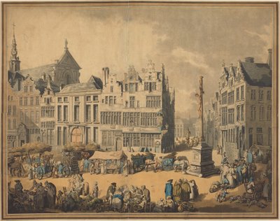 Náměstí Place de Meir v Antverpách od Thomas Rowlandson