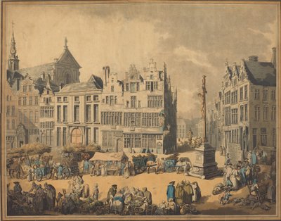 Place de Meir v Antverpách, 1797. od Thomas Rowlandson