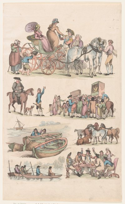 Talíř 16, Obrysy obrazců, krajiny a dobytka...pro potřebu studujících, Ju..., 1. června 1790. od Thomas Rowlandson