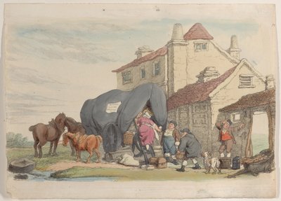 Deska 26: Létající vůz, z World in Miniature, 1816., 1816. od Thomas Rowlandson
