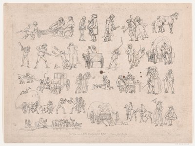 Talíř 4, Obrysy obrázků, krajiny a dobytka...pro potřeby studentů, Ma..., 8. března 1790. od Thomas Rowlandson