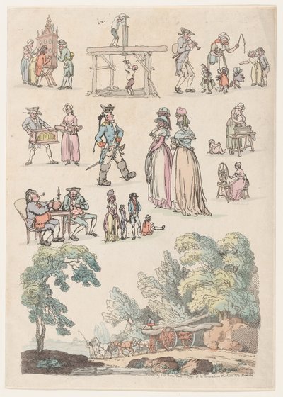 Talíř 5, Obrysy postav, krajiny a dobytka...pro potřeby žáků, Ju..., 18. června 1790. od Thomas Rowlandson