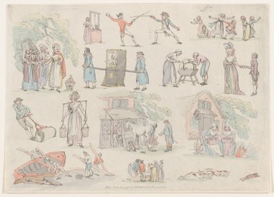 Talíř 8, Obrysy obrazců, krajiny a dobytka...pro potřeby žáků, Ju..., 20. června 1790. od Thomas Rowlandson