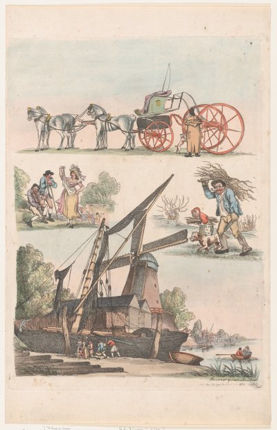 Talíř 9, Obrysy obrazců, krajiny a dobytka...pro potřebu studujících,..., 20. ledna 1791. od Thomas Rowlandson