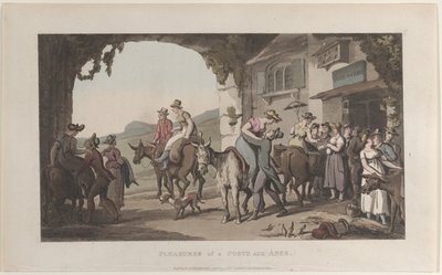 Pleasures of a Poste Aux Ânes, z Journal of Sentimental Travels v jižní provincii..., 1821. od Thomas Rowlandson