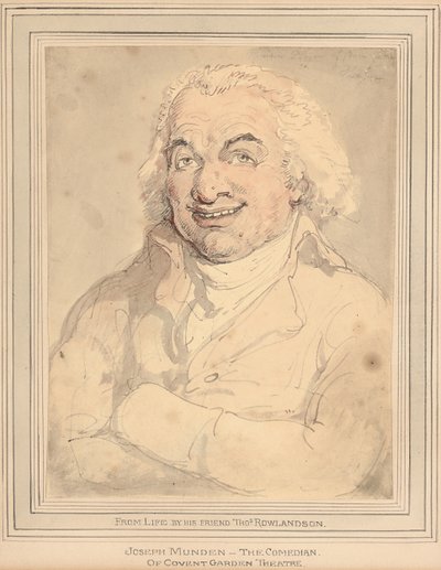 Portrét Josepha Mundena, dlouhý po prsa, v hnědém kabátě od Thomas Rowlandson