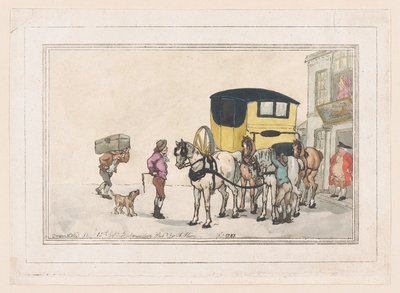 Post Boys a Post Horses v hotelu White Hart Inn, 15. prosince 1787, 15. prosince 1787. od Thomas Rowlandson