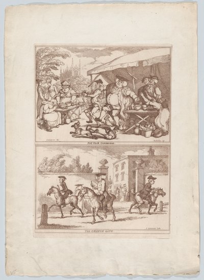 Pot Fair Cambridge a The College Gate, 1780-90., 1780-90. od Thomas Rowlandson