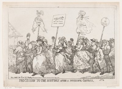 Průvod k Hustings po úspěšném plátně, 30. dubna 1784, 30. dubna 1784. od Thomas Rowlandson