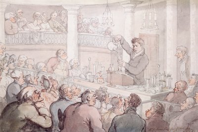 Profesor F Accum přednáší na Surrey Institute, Londýn, 1809 od Thomas Rowlandson