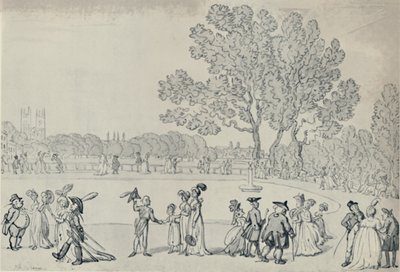 Promenáda v zeleném parku, 1808, 1920 od Thomas Rowlandson